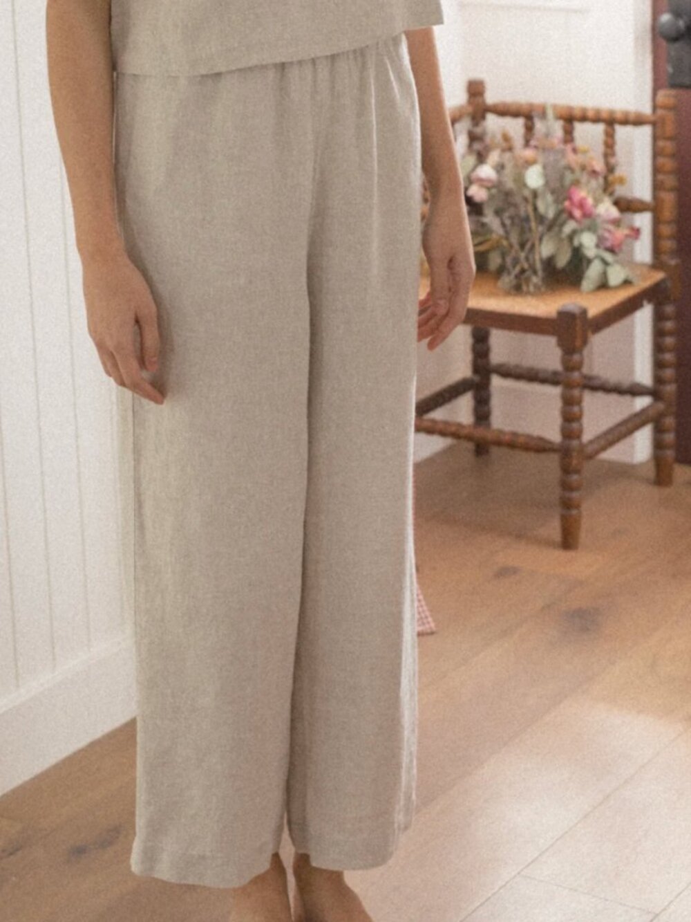 Gillian Stevens - Linen Finley Pants in Oatmeal